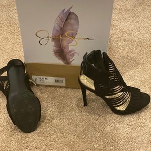 Black strappy heels Jessica Simpson